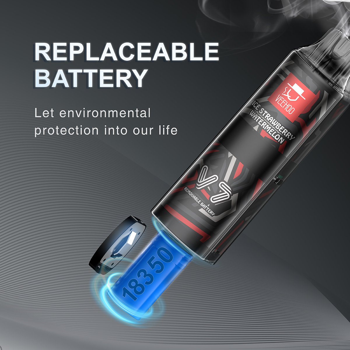 V7 7500puff Disposable vape User replaceable battery